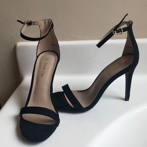 Black ankle strap heels